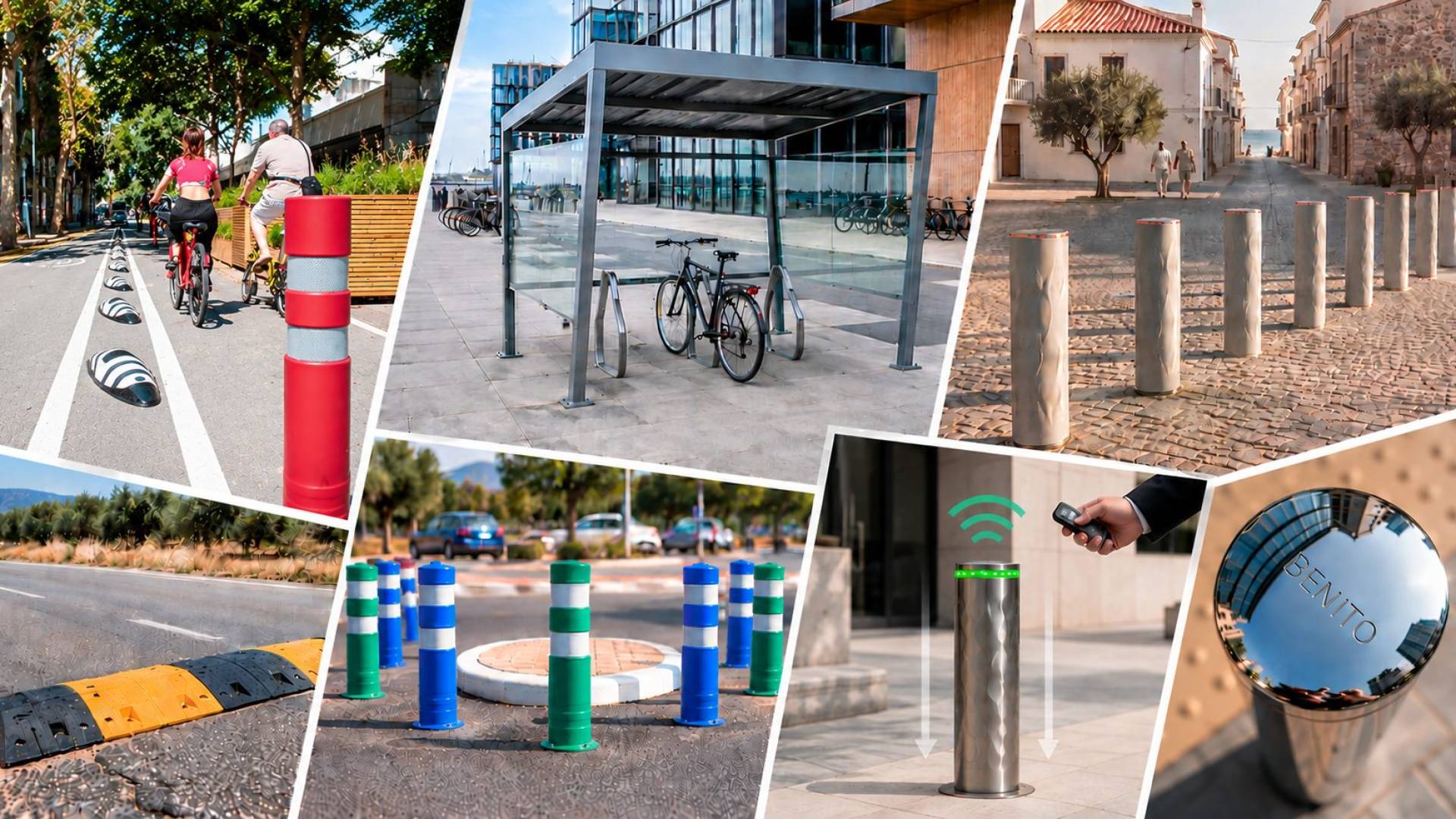 Benito automatische bollards, fietsoverkappingen en mobiliteitsartikelen