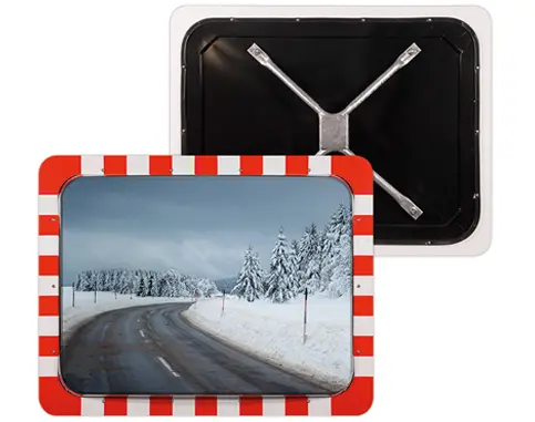 Traffic Mirrors with Red and White Frame