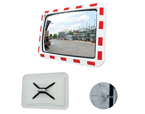 Miroir de circulation TRAFIC DELUXE (Rond) 600 mm - rouge/blanc