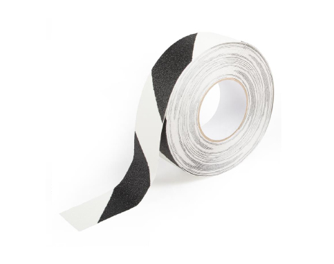 stijfheid Verdrag Liever Anti-slip tape zelfklevend zwart/wit gearceerd fotoluminiscerend 50 mm x  18,3 m - Alkobel
