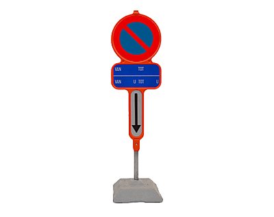 Parkeerverbod in PEHD E1 + datum blauw + Xb (exclusief sokkel)