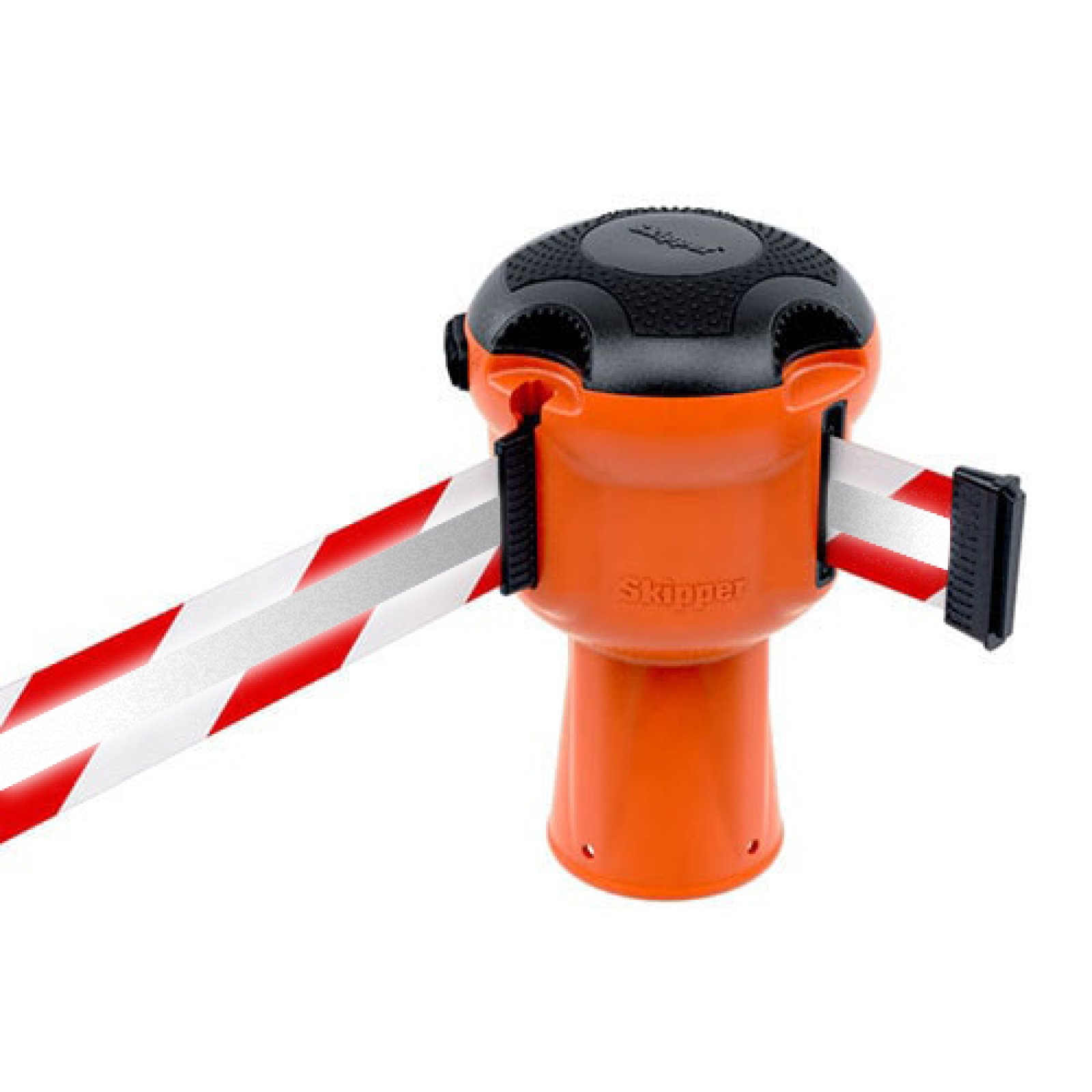 Cone adaptor with extractable reflective ribbon 9 meter red/white (plastic)