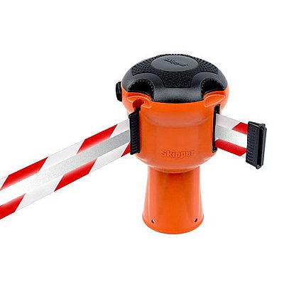 Cone adaptor with extractable reflective ribbon 9 meter red/white (plastic)