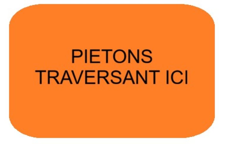 Panneau T2000 PIÉTONS TRAVERSANT ICI 600 x 400 mm