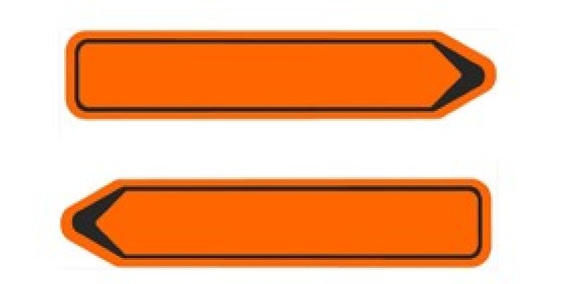Sign arrow shaped T250 F41 1500 x 300 mm