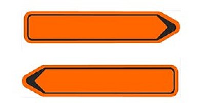 Sign arrow shaped T250 F41 1500 x 300 mm