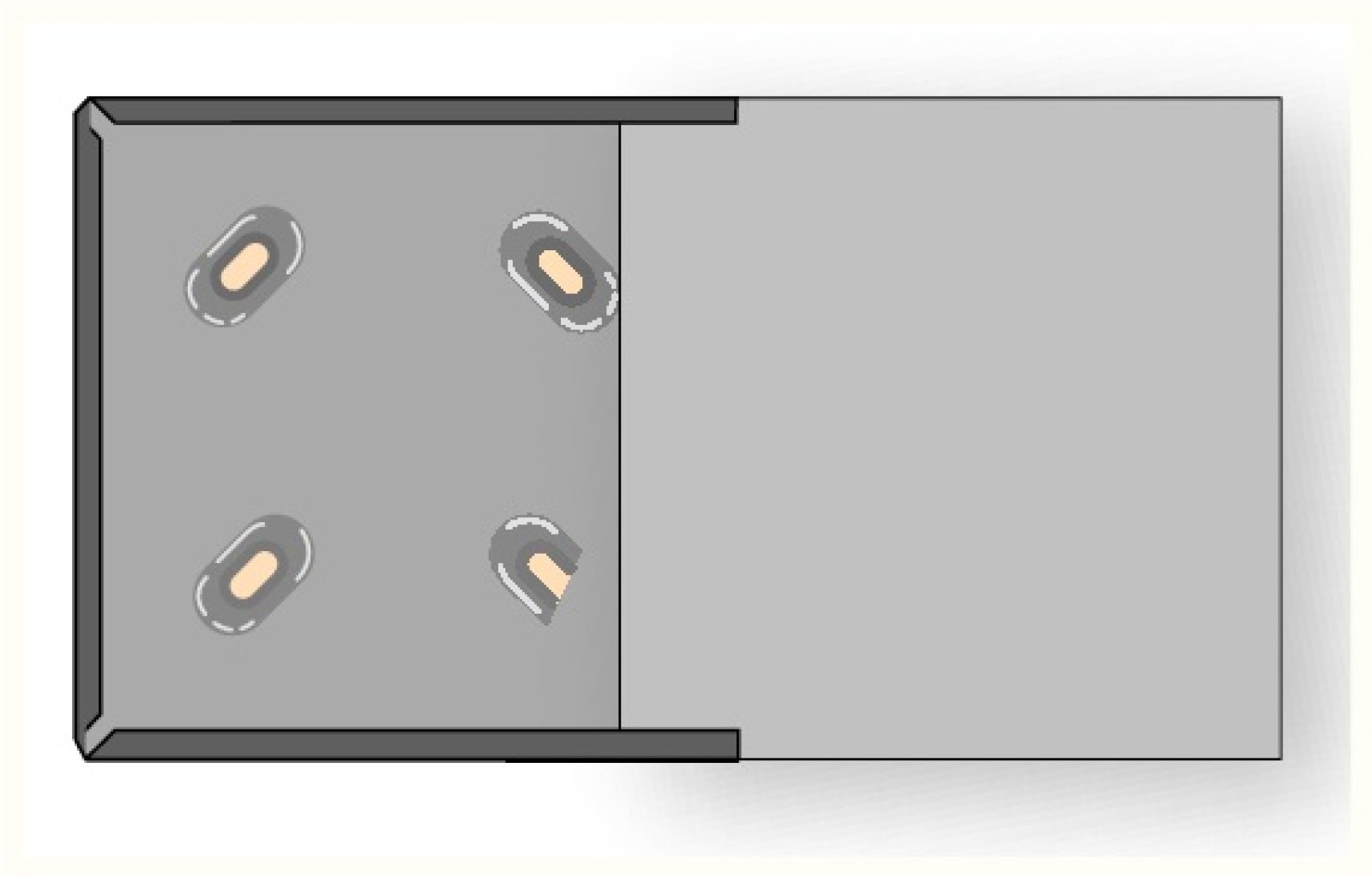 Support pour panneaux produits dangereux 250 x 250 mm acier inoxydable (placement universel : gauche ou droite)
