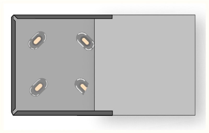 Plaathouder voor ADR borden 250 x 250 mm - inox (voor universele plaatsing : links of rechts)