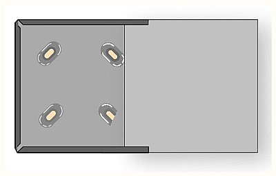 Support pour panneaux produits dangereux 250 x 250 mm acier inoxydable (placement universel : gauche ou droite)