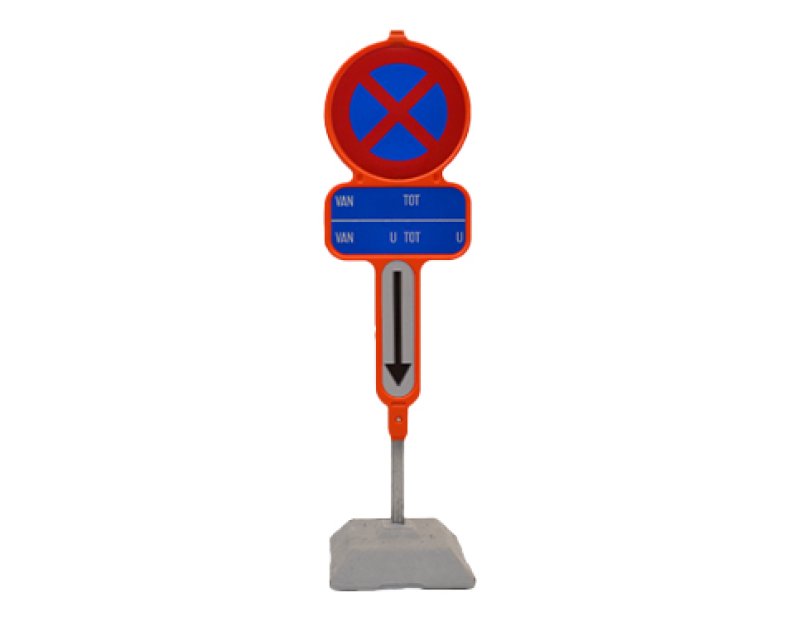 Parkeerverbod in PEHD E3 + datum blauw + Xb (exclusief sokkel)