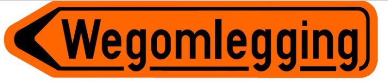 Sign T250 WEGOMLEGGING L 850 x 200 mm
