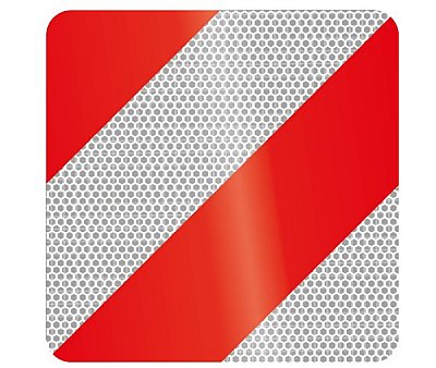 Warning sign 282 x 282 mm - CL3 left/right (steel 1mm)
