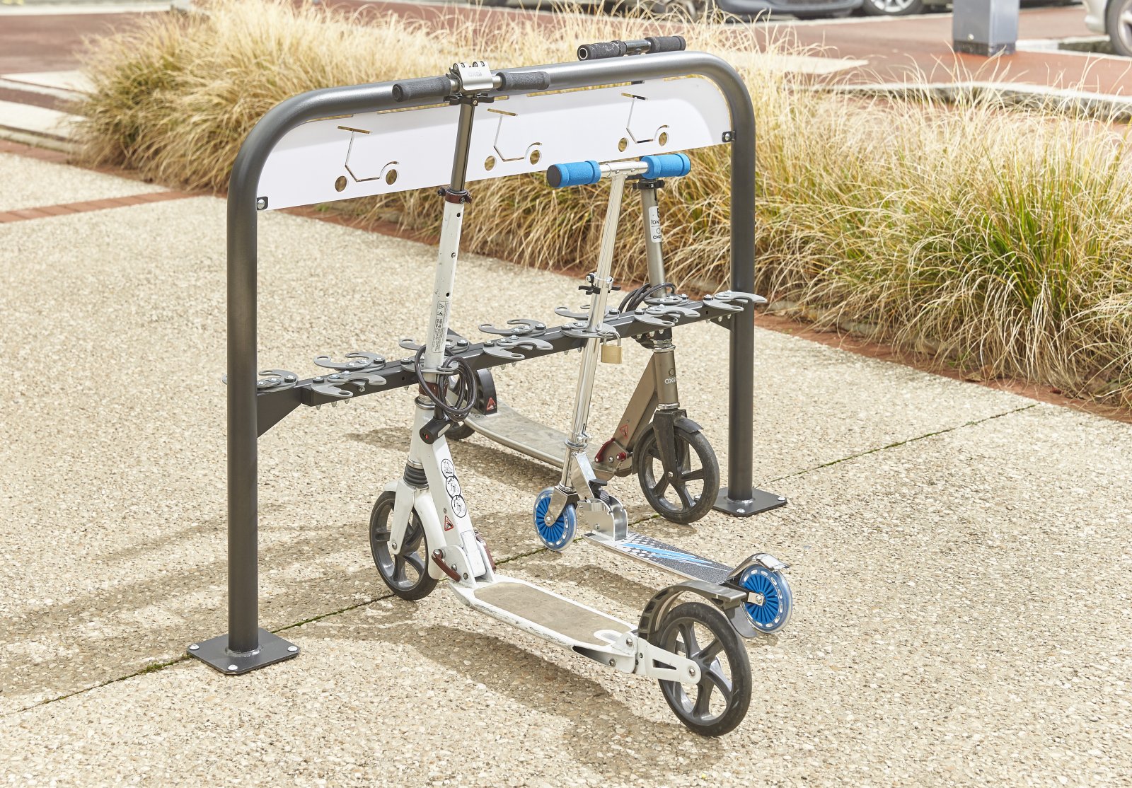Storage for 12 scooters - face to face positioning - with base plates (without fixations)