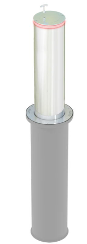 Semi automatische bollard Ø220 x 750 x 8mm met lichtgevende LED kroon + 15m kabel