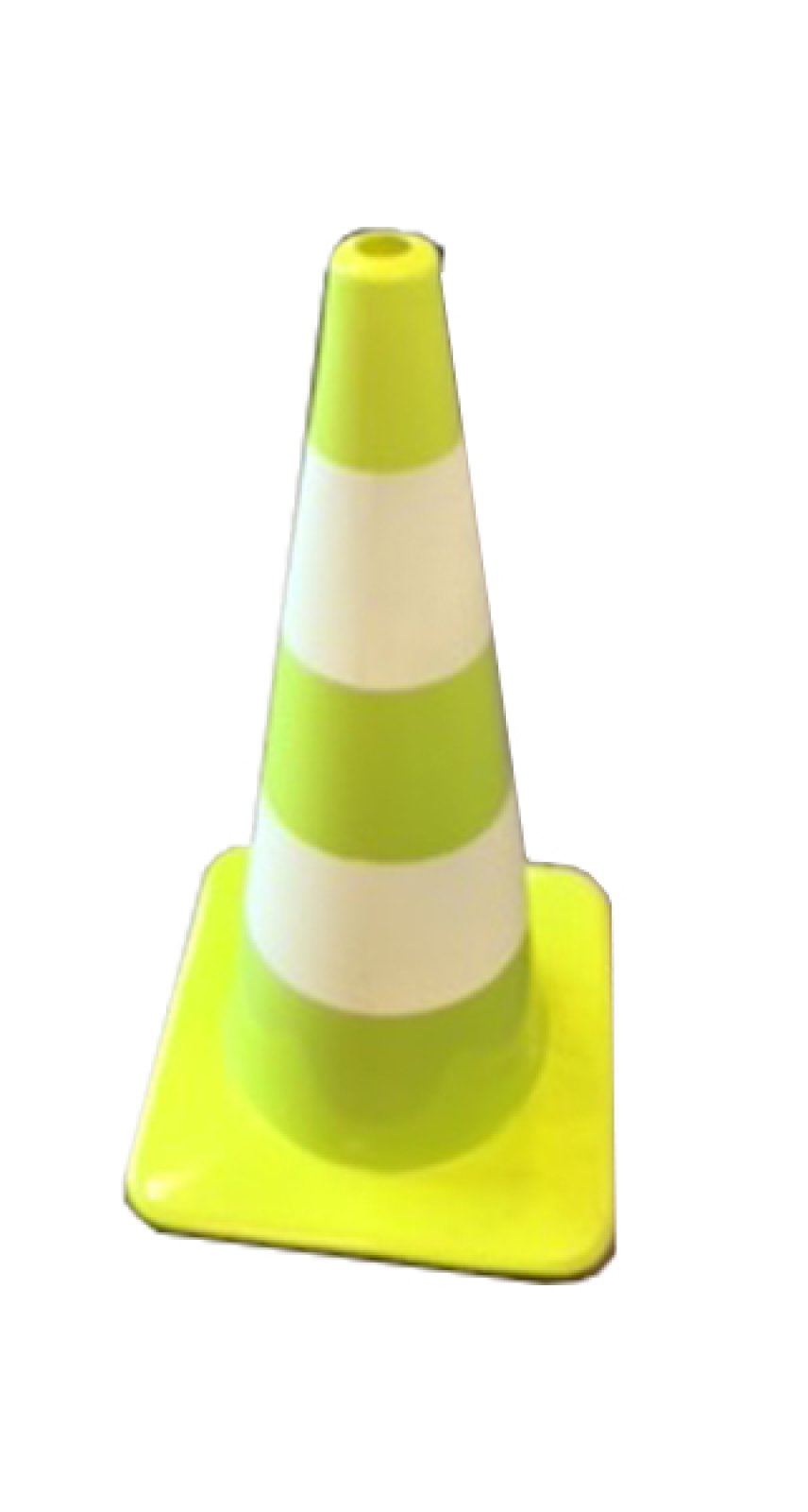 Cone 75cm soft pvc lime green 2 reflective stripes
