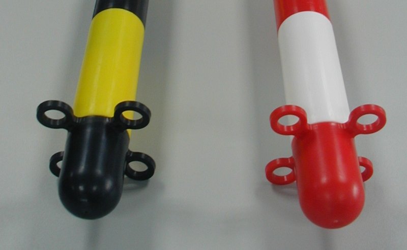 Onderdeel : Dopje ZWART voor op pvc ketting paal geel/zwart