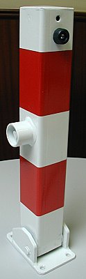 Post white/red 70 x 70 mm foldable (triangular lock) with base plate L 500 mm