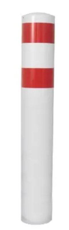 Pole to concrete - white/red Ø89 mm x H 1.500 mm