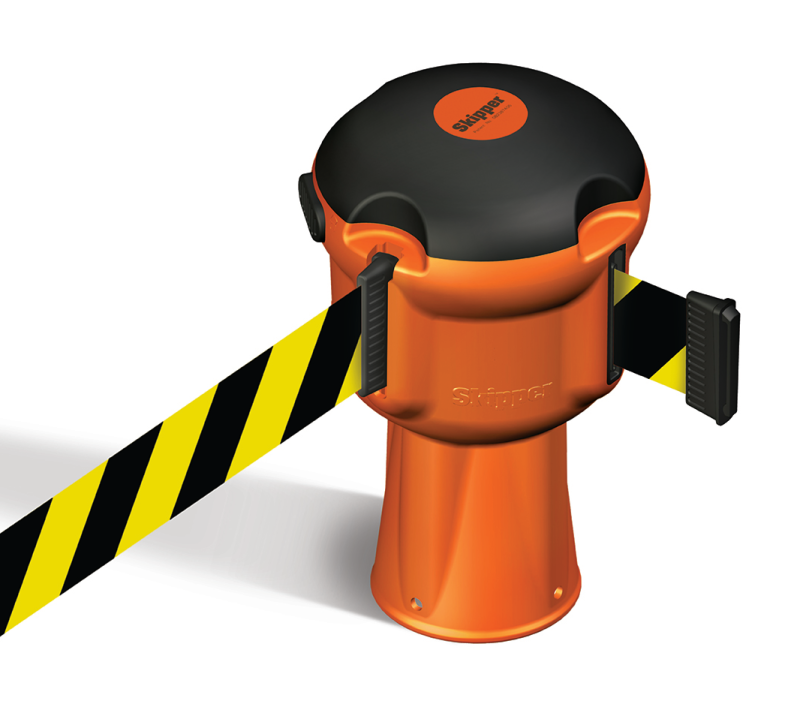 Cone adaptor with extractable ribbon 9 meter (plastic) yellow/black ribbon
