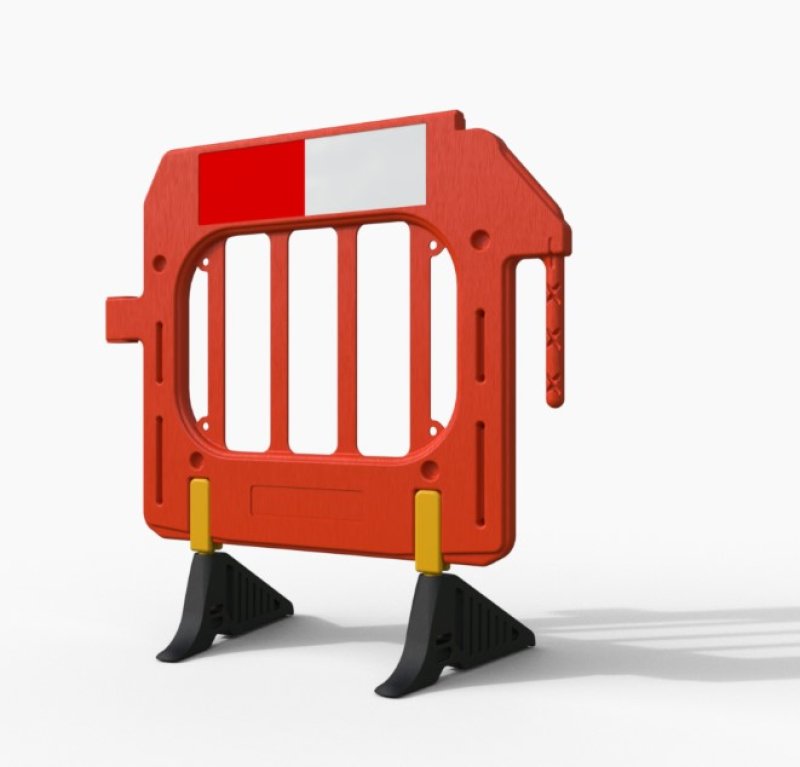 Barrière de securité en plastique HDPE L 1000 x H 1000 mm orange +/- 8 kg - MOQ 40