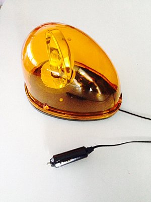 Gyrophare 20TD - 12V - orange - magnétique - fiche cigarettes