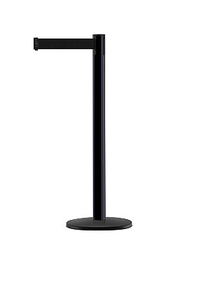 Poteau en noir satiné avec ruban extensible noir (2,30 m) H: 970 mm