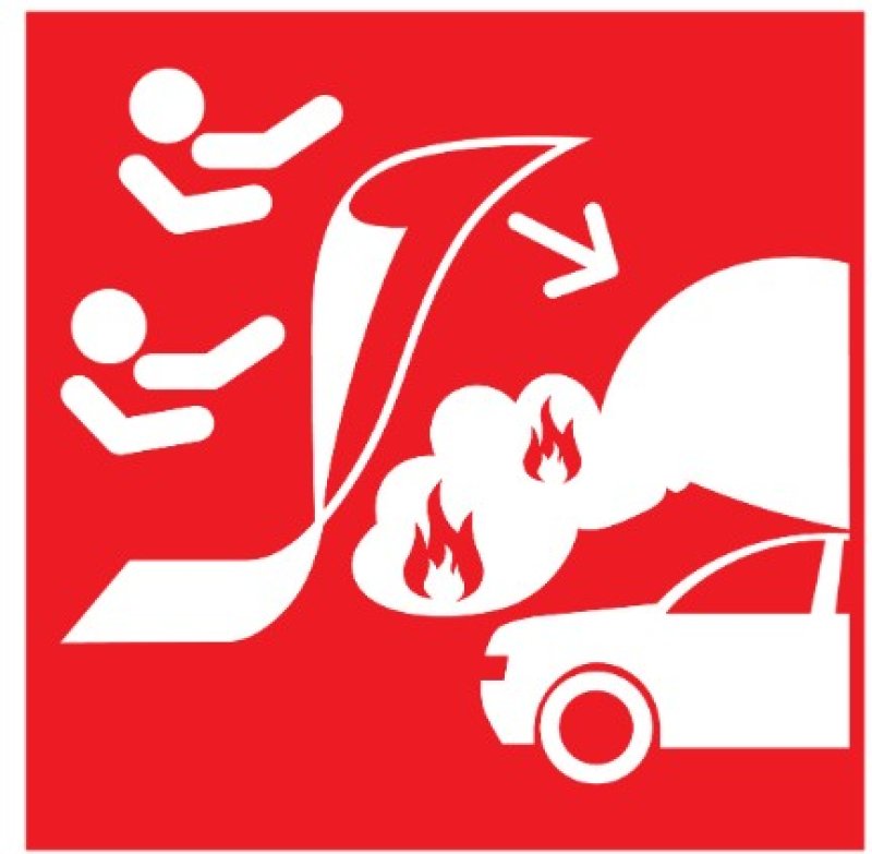 Pictogram: branddeken auto - PP - 200 x 200 mm