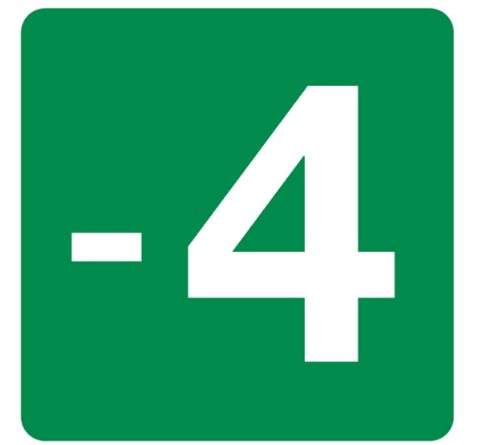 Pictogram -4 (KB) in verschillende materialen en afmetingen.