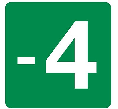 Pictogram -4 (KB) in verschillende materialen en afmetingen.