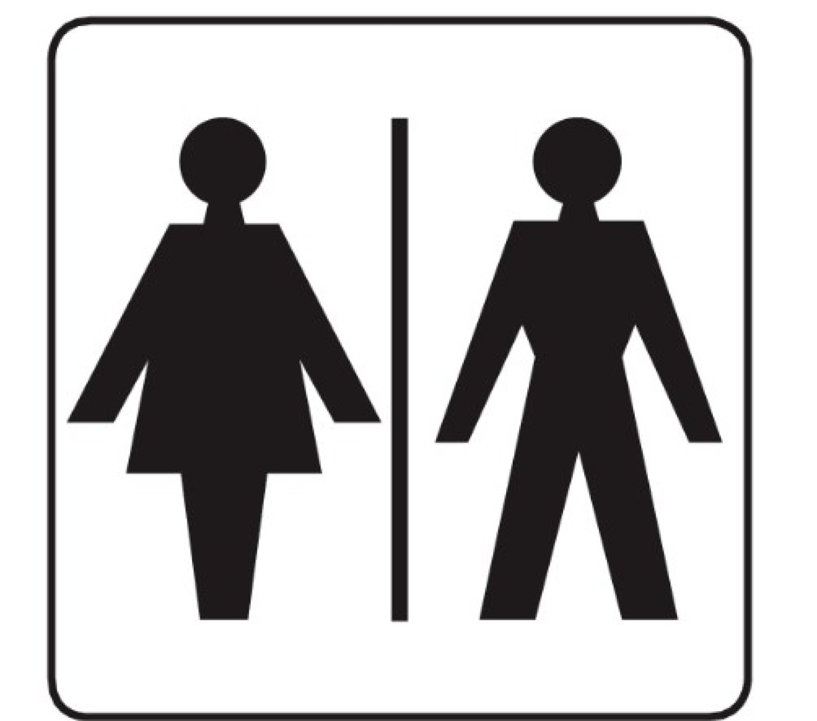 Pictogram: man/vrouw - PP - 100x100mm
