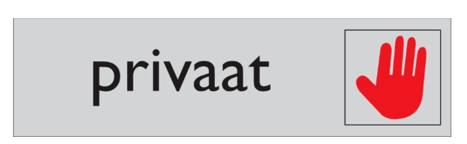 Pictogram: privaat 165 x 45 mm