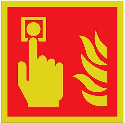 Pictogram: Brandalarm met vlam - PVC - 200 x 200mm