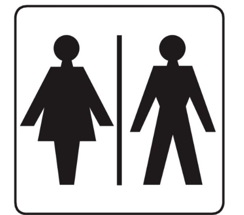 Pictogram: WC man/vrouw vinyl - 150mm