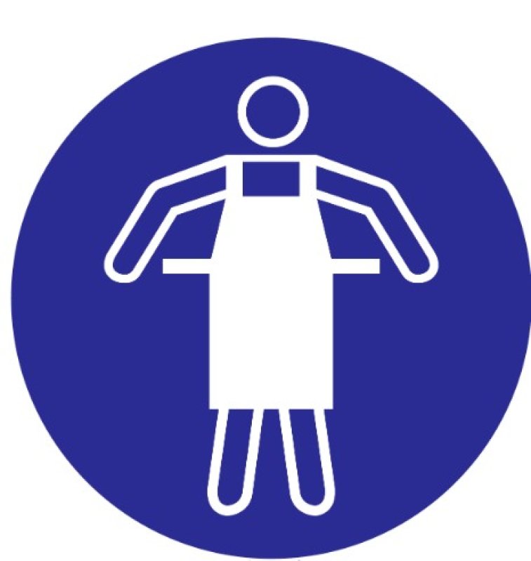 Pictogram: schort verplicht - Vinyl ø200mm