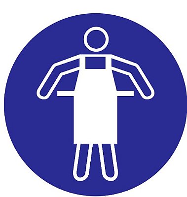 Pictogram: schort verplicht - Vinyl ø200mm
