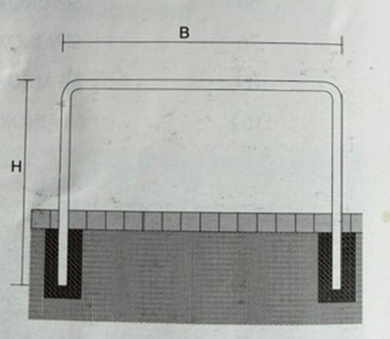 Beschermingsbeugel B 1500 x H 1400mm - Ø76mm (geel)