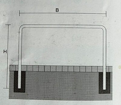Protection bracket W 1500 x H 1400mm - Ø76mm (geel)